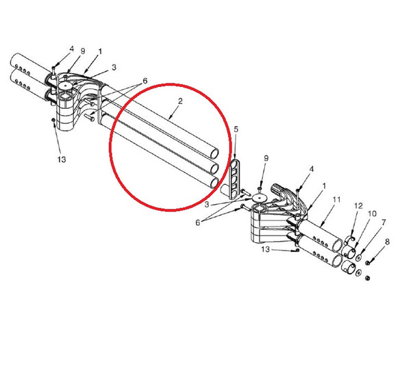 BLACK PLASTIC TUBE FOR DD2 REAR CRASHBAR